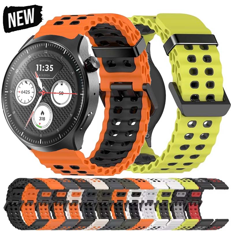 Motorola Smartwatch Accessories - Bracelet en silicone bicolore respirant pour