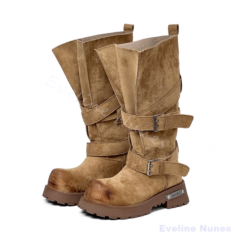 Leather Classic Strap - Bottes de moto à large bride