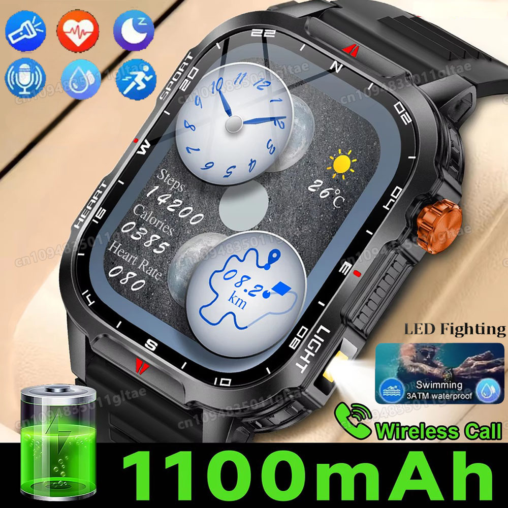 Smartwatch Custom - Montre intelligente militaire d'extérieur pour hommes
