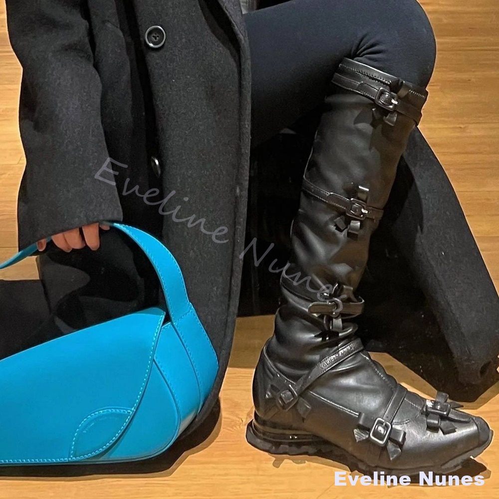 Bottes noires pour femmes à bo - Leather Classic Strap avis et prix