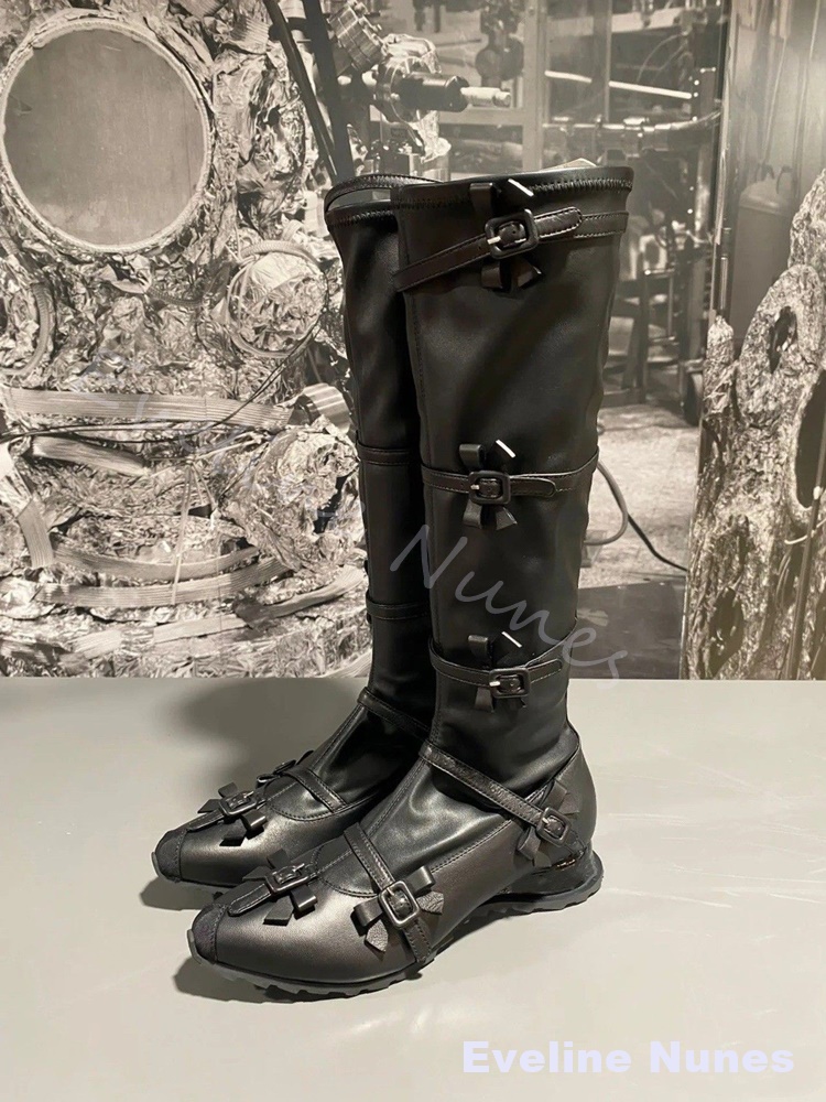 Bottes noires pour femmes à bo - Leather Classic Strap avis et prix