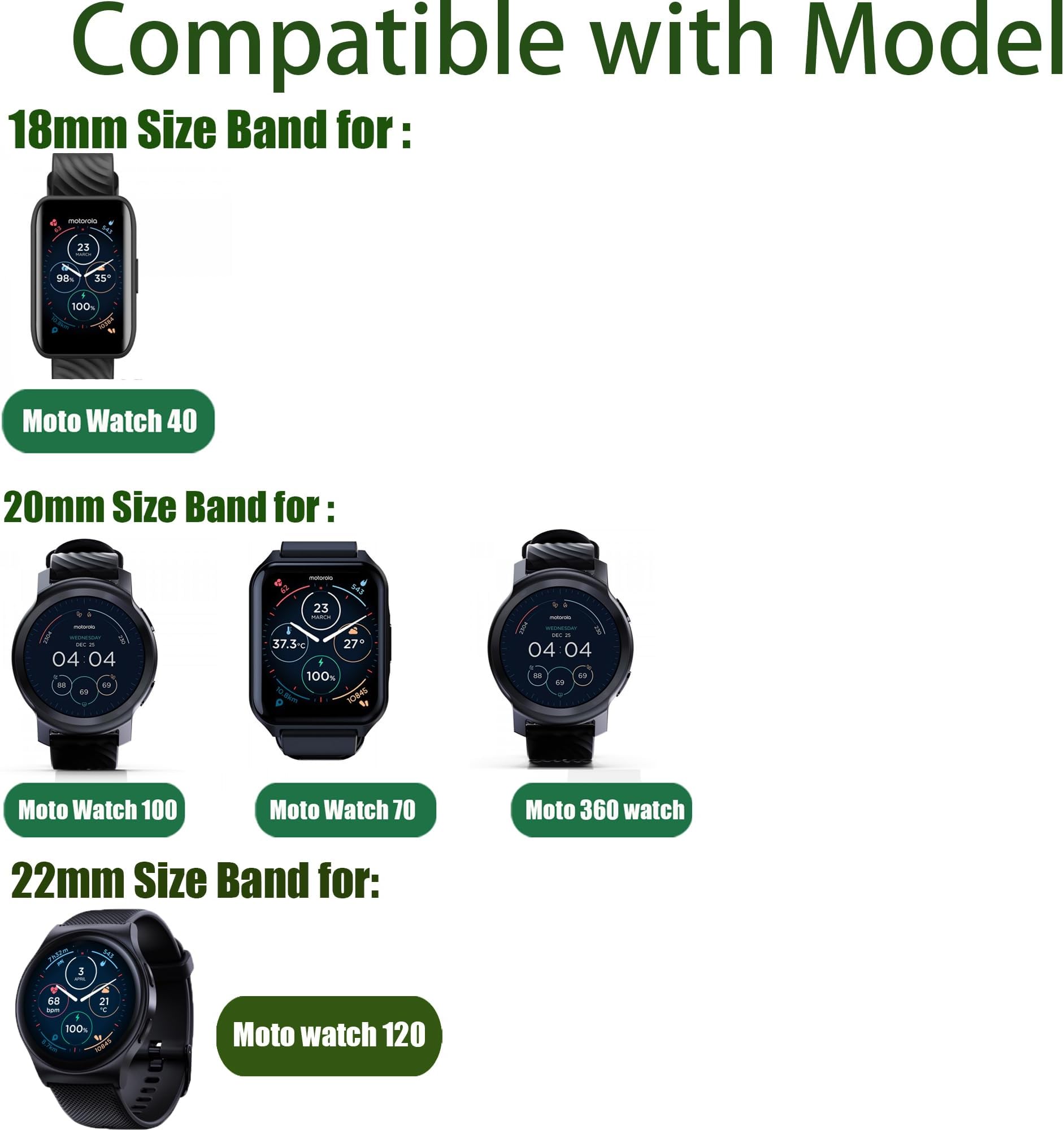 Bracelet en acier inoxydable p - Motorola Smartwatch Accessories avis et prix