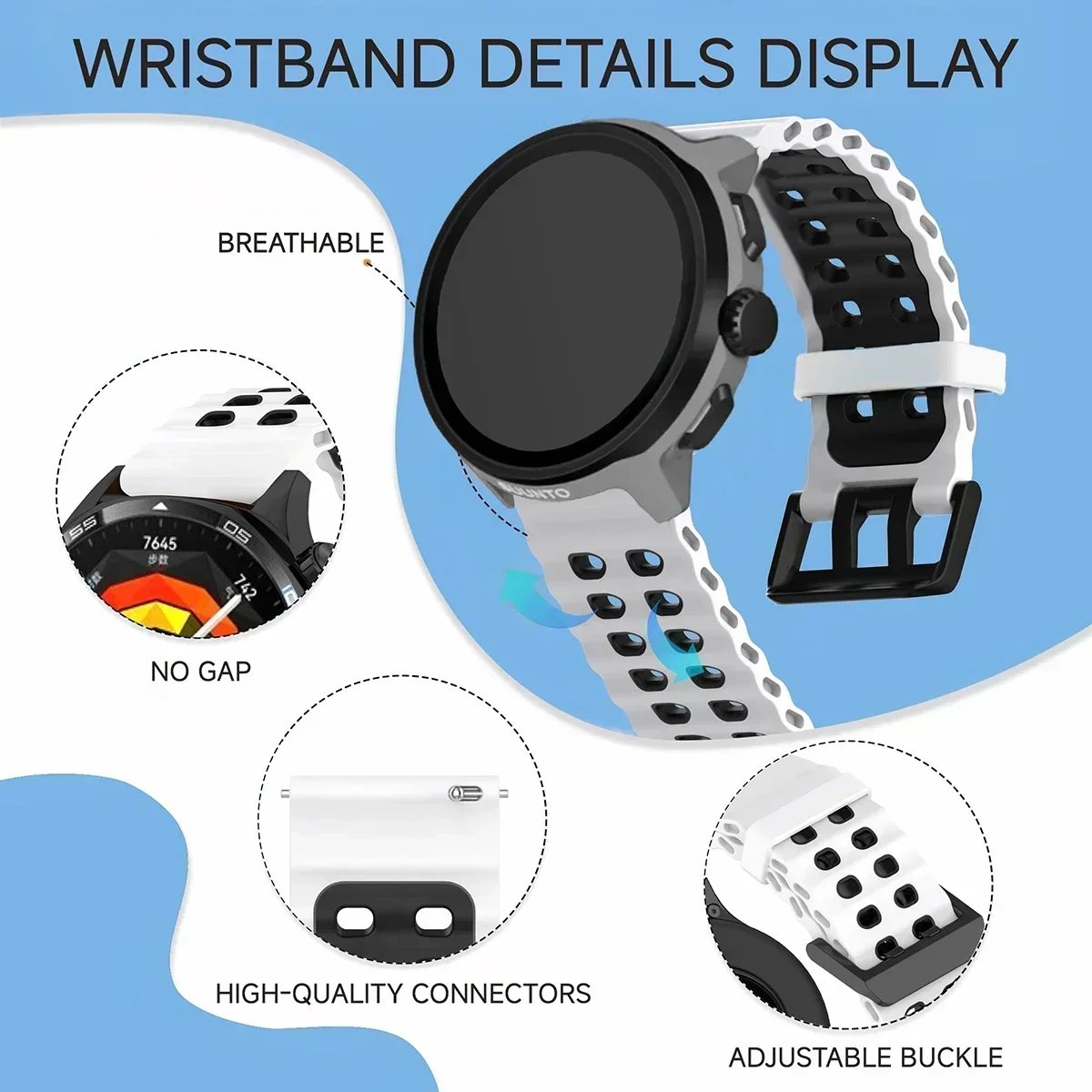 Bracelet en silicone bicolore  - Motorola Smartwatch Accessories avis et prix
