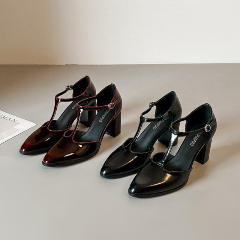 Sandales Mary Jane noires à ta - Leather Classic Strap avis et prix