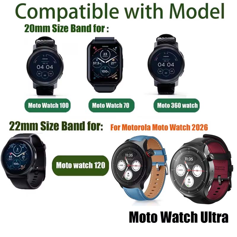 Bracelet de montre de 20 mm et - Motorola Smartwatch Accessories avis et prix